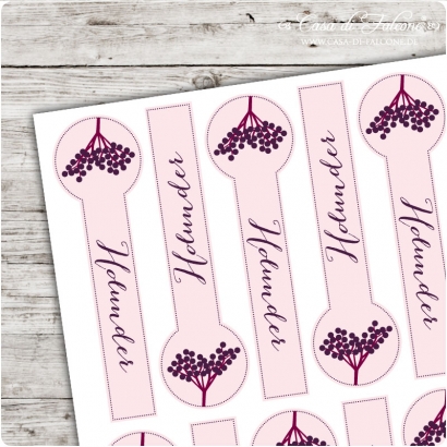 Motivaufkleber Verschlussetiketten Holunder