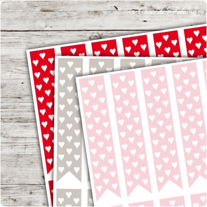 Verschlussetiketten Fhnchen Herz