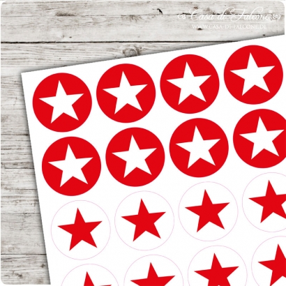 Mini Motivaufkleber Star rot