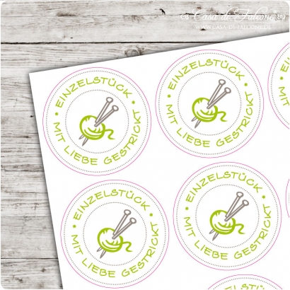 Motivaufkleber Einzelstck gestrickt