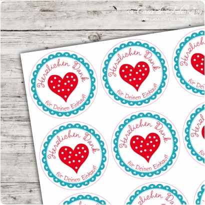 Motivaufkleber Herzlichen Dank