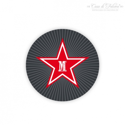 Flaschendeckel-Aufkleber Stern graphit