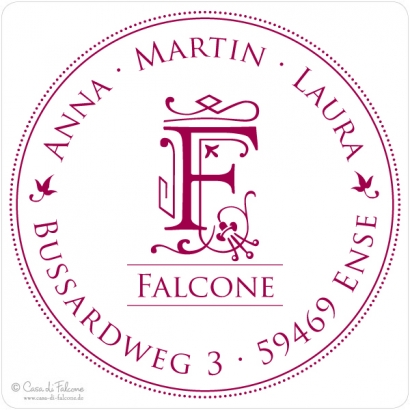 Personalisierter Adressstempel Familie, Klassik