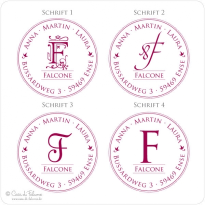 Personalisierter Adressstempel Familie, Klassik