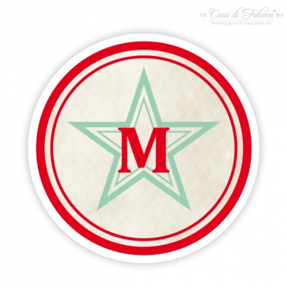 Flaschendeckel-Aufkleber Vintage rot