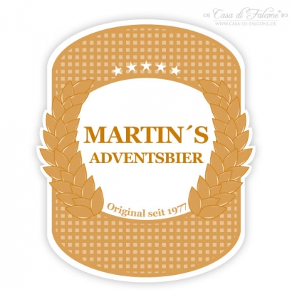 Flaschenaufkleber Kranz gold