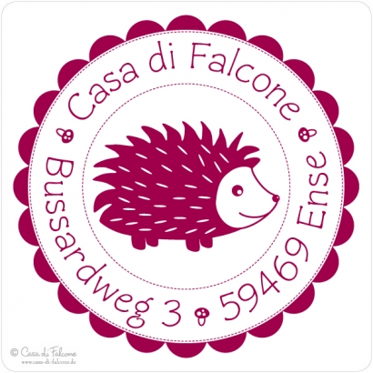 Kinderadressstempel Igel