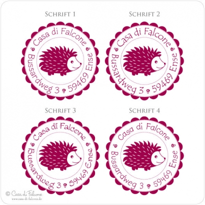 Kinderadressstempel Igel
