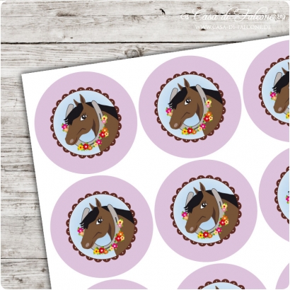 Motivaufkleber Pferd lavendel