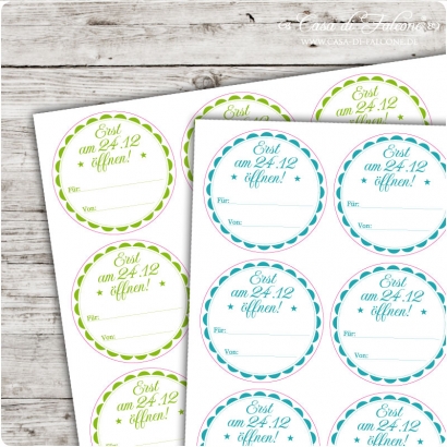 Motivaufkleber am 24.12 ffnen