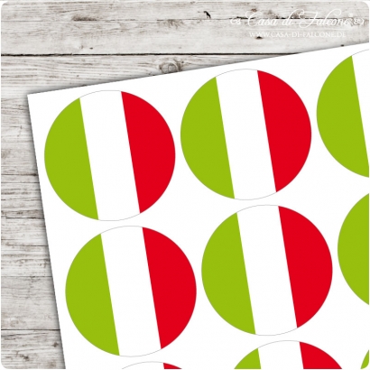 Motivaufkleber Italienische Fahne rund