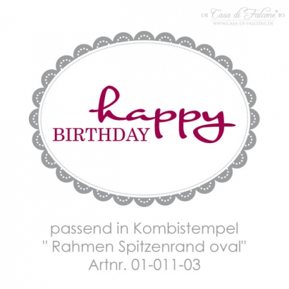 Textstempel happy Birthday