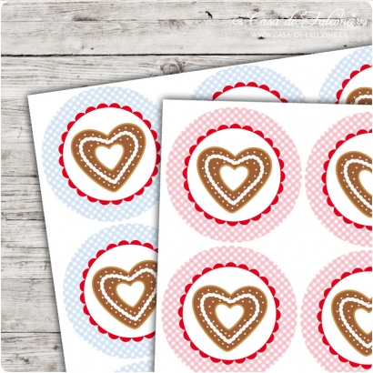 Motivaufkleber Keks Herz