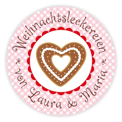 Aufkleber Keks Herz