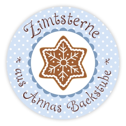Aufkleber Weihnachtsbckerei Zimtstern