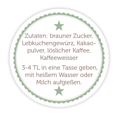 Homemade Aufkleber Hot Cocoa Zutaten/Zubereitung, personalisiert