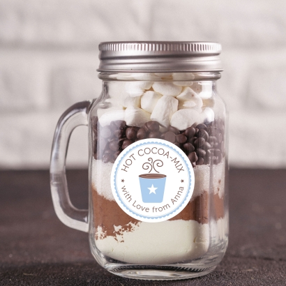 Homemade Aufkleber Hot Cocoa Zutaten/Zubereitung, personalisiert