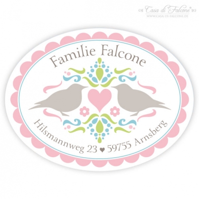 Aufkleber Vogelornament