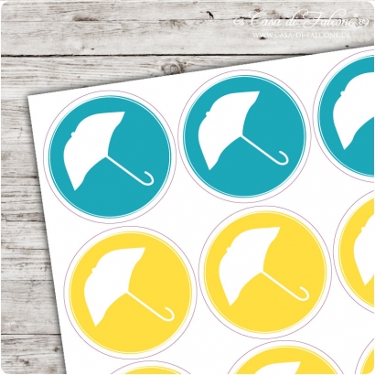 Motivaufkleber Regenschirm