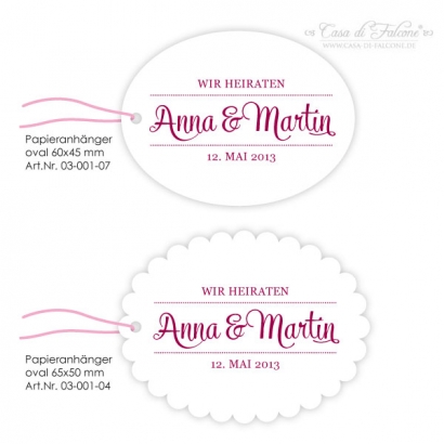 Stempel Hochzeit personalisiert mit Namen, Klassik III