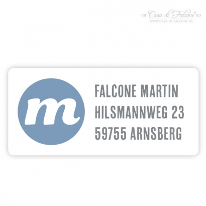 Personalisierter Adressaufkleber modern button