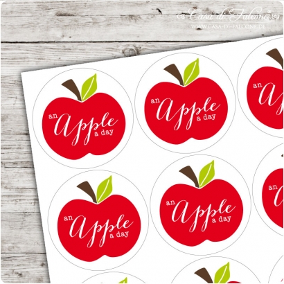 Motivaufkleber an apple a day rot