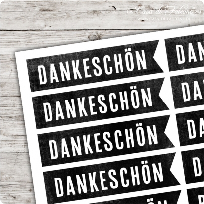 Motivaufkleber Fhnchen chalkboard DANKESCHN