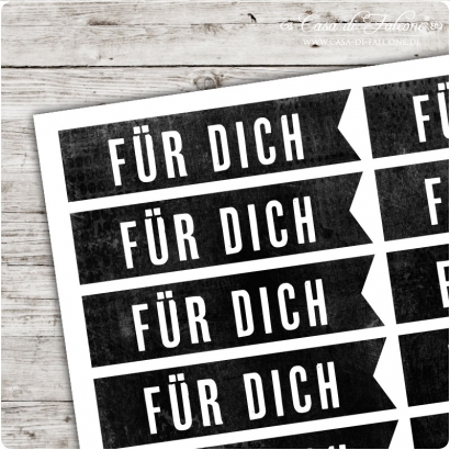 Motivaufkleber Fhnchen chalkboard FR DICH