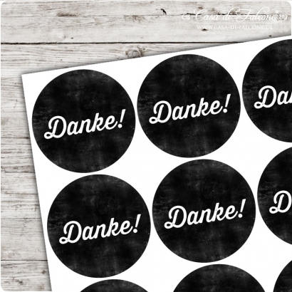 Aufkleber Danke chalkboard