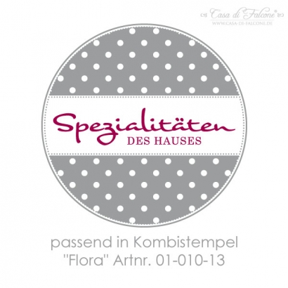 Textstempel Spezialitten des Hauses