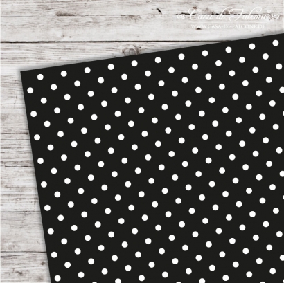 A5 Karton Polka Dots schwarz