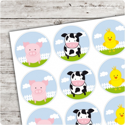 Motivaufkleber Bauernhof Tiere