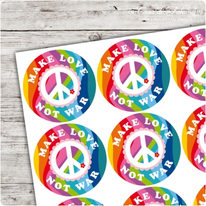 Motivaufkleber make love not war