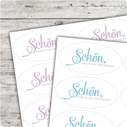 Klassik III - Motivaufkleber Schön, dass Du ...