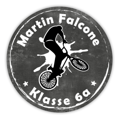 Schulaufkleber BMX-Fahrer rund