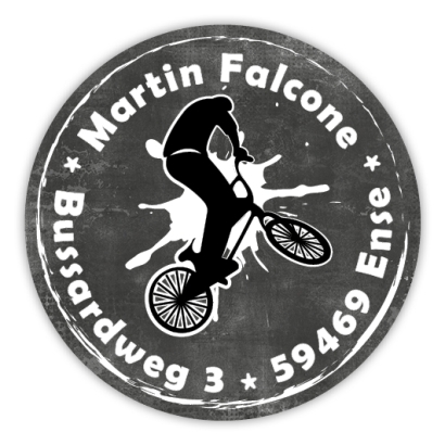 Schulaufkleber BMX-Fahrer rund