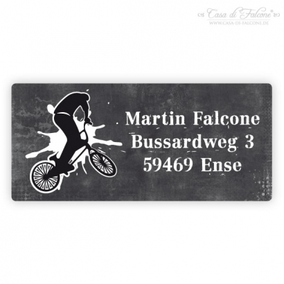 Schulaufkleber BMX-Fahrer eckig