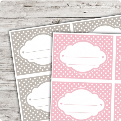 Motivaufkleber eckig - Polka Dots