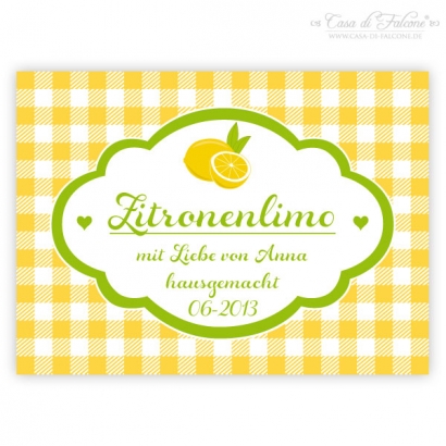 Aufkleber Karo - Zitrone