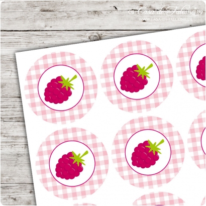 Motivaufkleber Himbeere