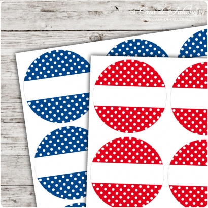 Motivaufkleber rund - Polka Dots