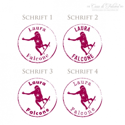Namensstempel Skater-Mdchen
