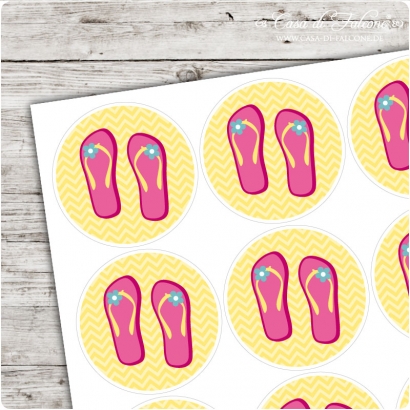 Motivaufkleber Sommerschuhe