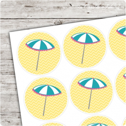 Motivaufkleber Sonnenschirm