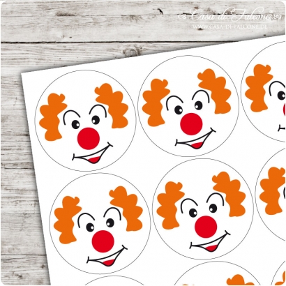 Motivaufkleber Clowngesicht