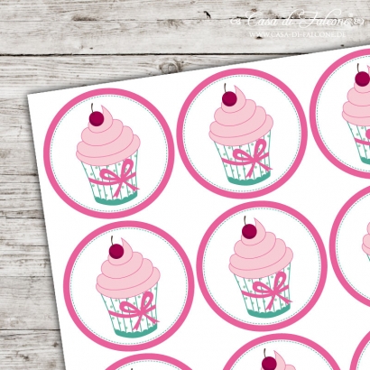 Motivaufkleber Cupcake cherry