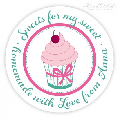 Aufkleber Cupcake Cherry