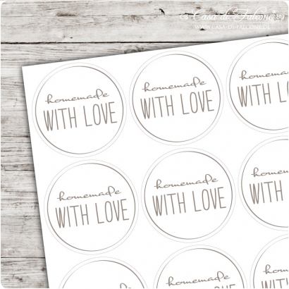 Motivaufkleber with Love simple