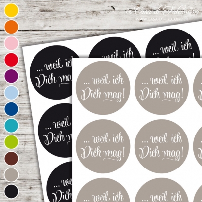 Textaufkleber - swash - weil ich Dich mag