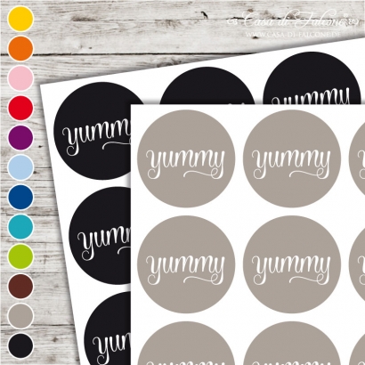 Textaufkleber - swash - yummy